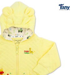 áo khoác ba lớp xốp màu thêu | hươu cao cổ vàng