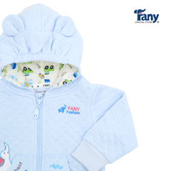 áo khoác ba lớp xốp màu thêu | voi con xanh biển