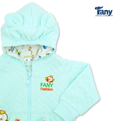 áo khoác ba lớp xốp màu thêu | cún con xanh ngọc