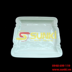 Đĩa sứ vuông hoa 10