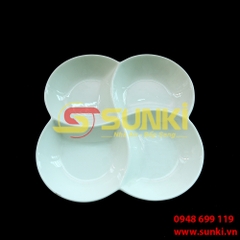 Đĩa sứ hoa 4 ngăn 10