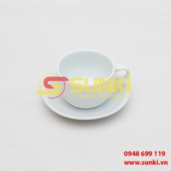Bộ chén đĩa cafe sứ tron nhỏ