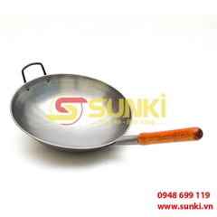 Chảo thép có tay cầm phi 45 viền