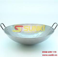 Chảo thép 2 quai phi 40 viền