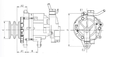 Máy phát điện Hyundai PORTER 2.5T (12V - 65A)