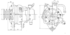 Máy phát điện Hyundai H1 (2001-2003) | 12V-110A
