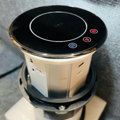 Ổ Cắm Âm Bàn Đảo Nâng Điện Homin HM-ABĐB-KT Kèm Sạc Không Dây, Loa Bluetooth, IP55