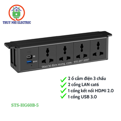 Ổ cắm điện lắp gầm bàn STS-HG60B-5 cao cấp
