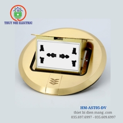 Ổ cắm âm sàn tròn đồng thau HM-AST05-ĐV