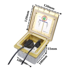 Hộp Ổ Cắm Âm Sàn Sinoamigo SOB-8 Màu Vàng