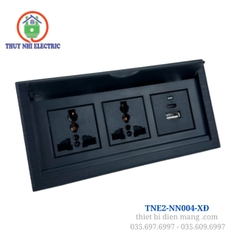 Nắp âm bàn nhựa đen xước 3 thiết bị