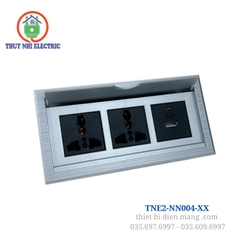 Nắp âm bàn 180x60mm nhựa xám xước 3 thiết bị