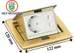 Ổ Cắm Âm Sàn Sino Amigo SPU-3B chính hãng, màu đồng