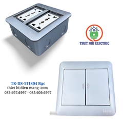 Ổ Cắm Điện Đôi Âm Sàn Tenko TK-DS-111S04 Bạc