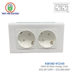 Sino - Vanlock S18 Ổ cắm đôi liền đế Schuko