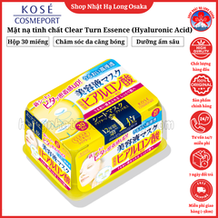 MẶT NẠ DƯỠNG ẨM KOSE CLEAR TURN ESSENCE (HYALURONIC ACID) HỘP 30 MIẾNG - 4971710319385