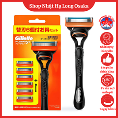DAO CẠO RÂU 5 LƯỠI CHỐNG MA SÁT GILLETTE FUSION 5+1 (KHÔNG PIN) - 4987176032829