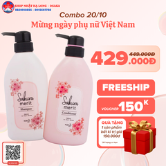 BỘ GỘI XẢ KAO SAKURA MERIT DƯỠNG ẨM HƯƠNG HOA ĐÀO - 4901301403636