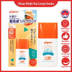SỮA CHỐNG NẮNG PIGEON DÀNH CHO BÉ TỪ 0 THÁNG TUỔI SPF50+ PA++++ 18G - 4902508084697