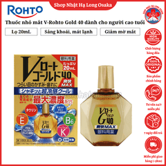THUỐC NHỎ MẮT V-ROHTO GOLD 40 REFESHING MAX MÁT LẠNH DÀNH CHO NGƯỜI TRUNG NIÊN VÀ CAO TUỔI 20ML - 4987241195695