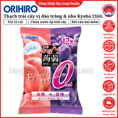 THẠCH ORIHIRO VỊ ĐÀO TRẮNG & NHO KYOHO GÓI 216G - 4571157258249