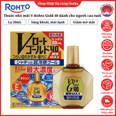 THUỐC NHỎ MẮT V-ROHTO GOLD 40 REFESHING MAX MÁT LẠNH DÀNH CHO NGƯỜI TRUNG NIÊN VÀ CAO TUỔI 20ML - 4987241195695