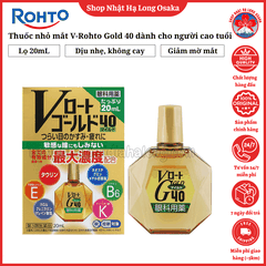 THUỐC NHỎ MẮT V-ROHTO GOLD 40 MILD KHÔNG CAY DÀNH CHO NGƯỜI TRUNG NIÊN VÀ CAO TUỔI 20ML - 4987241195732