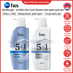 BỘ GỘI - XẢ H&S 5IN1 HAIR & SCALP SOLUTION MÁT LẠNH SẠCH SÂU - 4987176278333
