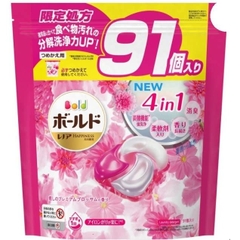VIÊN GIẶT P&G BOLD GEL BALL HƯƠNG HOA ĐÀO TÚI 91 VIÊN - 4987176062581