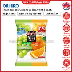 THẠCH TRÁI CÂY ORIHIRO VỊ CAM VÀ NHO XANH GÓI 240G - 4571157255422