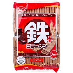 Bánh Xốp Kẹp Kem Healthy Club Bổ Sung Collagen, Canxi, Sắt Nhật Bản Vị Cacao 36 Thanh - 4902621005562