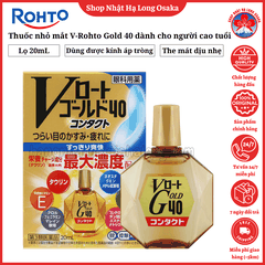 THUỐC NHỎ MẮT V-ROHTO GOLD 40 CONTACT THE MÁT DÀNH CHO NGƯỜI TRUNG NIÊN VÀ CAO TUỔI 20ML - 4987241195701