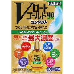 THUỐC NHỎ MẮT V-ROHTO GOLD 40 CONTACT MILD KHÔNG CAY DÀNH CHO NGƯỜI TRUNG NIÊN VÀ CAO TUỔI 20ML - 4987241195718