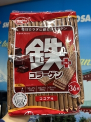 Bánh Xốp Kẹp Kem Healthy Club Bổ Sung Collagen, Canxi, Sắt Nhật Bản Vị Cacao 36 Thanh - 4902621005562