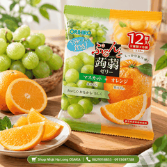 THẠCH ORIHIRO VỊ NHO MUSCAT & CAM GÓI 240G - 4571157255422