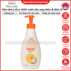 SỮA TẮM GỘI CHIẾT XUẤT SỮA ONG CHÚA VÀ DỪA LEIVY NATURALLY 1000ML - 4582194815722