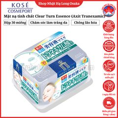 MẶT NẠ DƯỠNG TRẮNG CHỐNG LÃO HÓA KOSE CLEAR TURN ESSENCE (AXIT TRANEXAMIC) HỘP 30 MIẾNG - 4971710382037