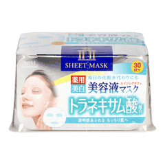 MẶT NẠ DƯỠNG TRẮNG CHỐNG LÃO HÓA KOSE CLEAR TURN ESSENCE (AXIT TRANEXAMIC) HỘP 30 MIẾNG - 4971710382037
