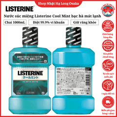 NƯỚC SÚC MIỆNG LISTERINE COOL MINT BẠC HÀ MÁT LẠNH CHAI 1000ML - 4901730081030