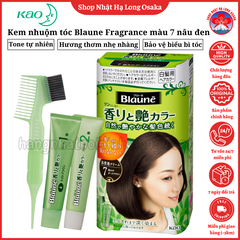 KEM NHUỘM TÓC KAO BLAUNE FRAGRANCE & GLOSS COLOR CREAM MÀU 7 NÂU ĐEN - 4901301293169