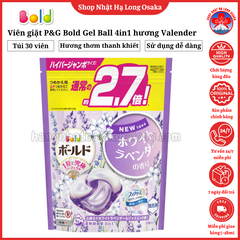 VIÊN GIẶT P&G BOLD GEL BALL 4IN1 HƯƠNG HOA OẢI HƯƠNG TRẮNG & HOA NHÀI TÚI 30 VIÊN - 4987176264596