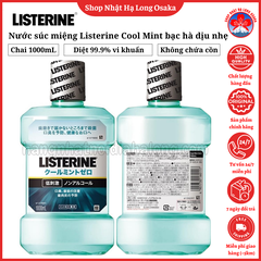 NƯỚC SÚC MIỆNG LISTERINE COOL MINT ZERO BẠC HÀ DỊU NHẸ CHAI 1000ML - 4901730160117