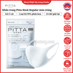 KHẨU TRANG PITTA MASK REGULAR MÀU TRẮNG GÓI 3 CÁI - 4987009157286