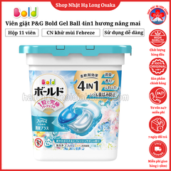 VIÊN GIẶT P&G BOLD GEL BALL 4IN1 HƯƠNG NẮNG MAI & XÀ PHÒNG TƯƠI MÁT HỘP 11 VIÊN - 4987176292384