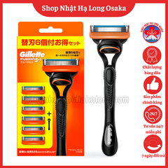 DAO CẠO RÂU 5 LƯỠI CHỐNG MA SÁT GILLETTE FUSION 5+1 (KHÔNG PIN) - 4987176032829