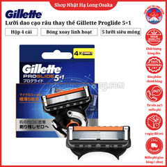 LƯỠI DAO CẠO RÂU THAY THẾ GILLETTE PROGLIDE 5+1 HỘP 4 LƯỠI - 4987176032690
