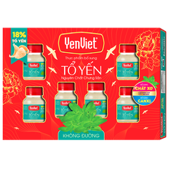 Tổ Yến Nguyên Chất Chưng Sẵn Không Đường (18% Tổ Yến) [Hộp quà tặng 06 lọ x 70ml]
