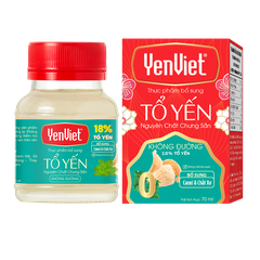 Tổ Yến Nguyên Chất Chưng Sẵn Không Đường (18% Tổ Yến) [Hộp quà tặng 06 lọ x 70ml]