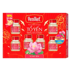 Tổ Yến Nguyên Chất Chưng Sẵn Vị Hạt Sen (18% Tổ Yến) [Hộp quà tặng 06 lọ x 70ml]