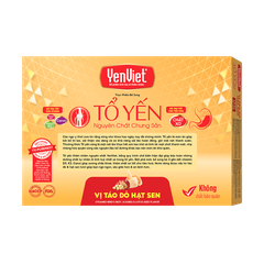 Tổ Yến Nguyên Chất Chưng Sẵn Vị Táo Đỏ Hạt Sen (15% Tổ Yến)- Hộp 06 lọ x 70ml